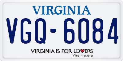 VA license plate VGQ6084