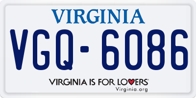 VA license plate VGQ6086