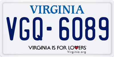 VA license plate VGQ6089