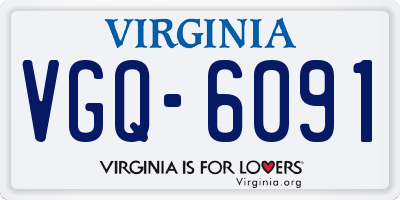 VA license plate VGQ6091