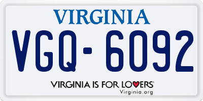 VA license plate VGQ6092