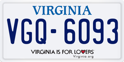 VA license plate VGQ6093