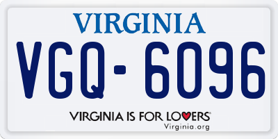 VA license plate VGQ6096