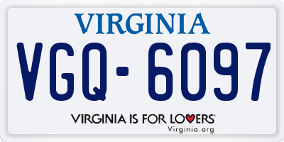 VA license plate VGQ6097