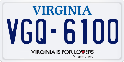 VA license plate VGQ6100