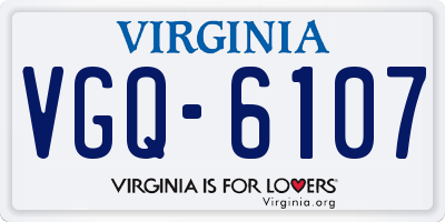 VA license plate VGQ6107