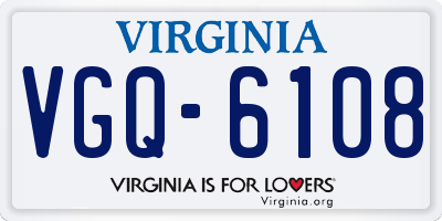 VA license plate VGQ6108