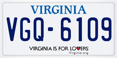 VA license plate VGQ6109