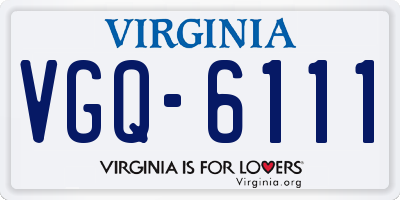 VA license plate VGQ6111