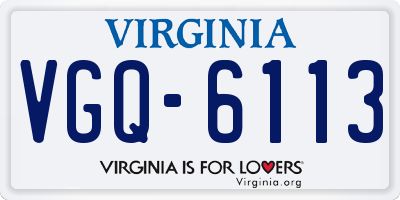 VA license plate VGQ6113