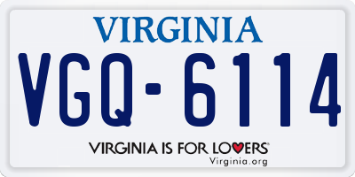 VA license plate VGQ6114