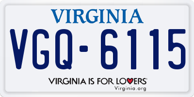 VA license plate VGQ6115