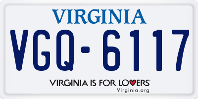 VA license plate VGQ6117
