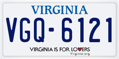 VA license plate VGQ6121
