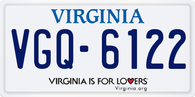 VA license plate VGQ6122
