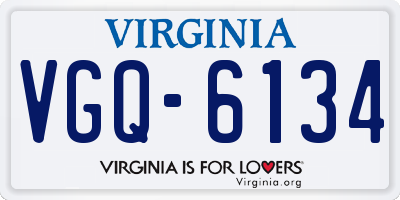 VA license plate VGQ6134