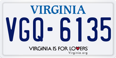 VA license plate VGQ6135