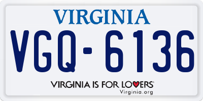 VA license plate VGQ6136
