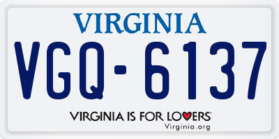 VA license plate VGQ6137