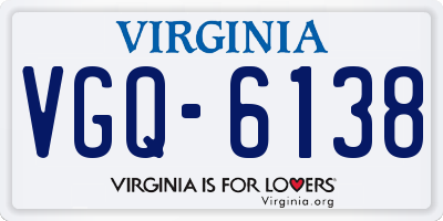 VA license plate VGQ6138