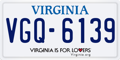 VA license plate VGQ6139