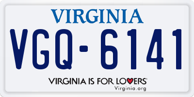 VA license plate VGQ6141