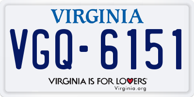 VA license plate VGQ6151