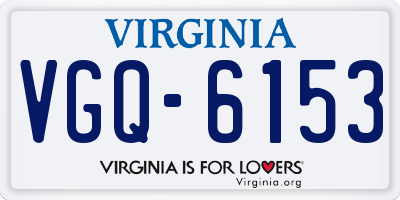 VA license plate VGQ6153