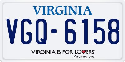 VA license plate VGQ6158