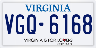 VA license plate VGQ6168