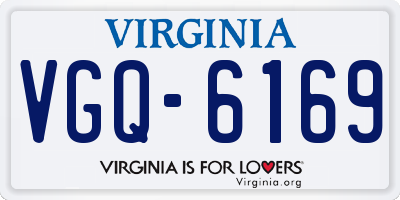 VA license plate VGQ6169