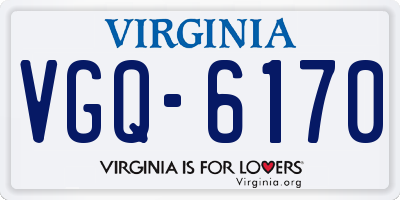 VA license plate VGQ6170