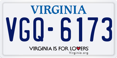 VA license plate VGQ6173