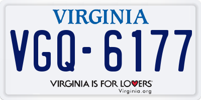 VA license plate VGQ6177
