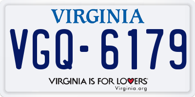 VA license plate VGQ6179