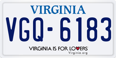 VA license plate VGQ6183