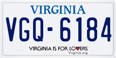 VA license plate VGQ6184