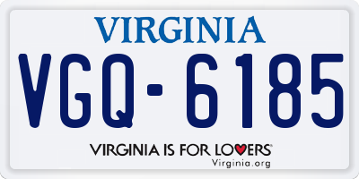 VA license plate VGQ6185