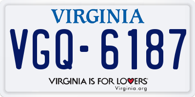 VA license plate VGQ6187
