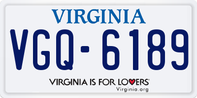 VA license plate VGQ6189