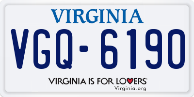 VA license plate VGQ6190