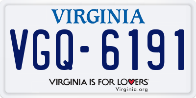 VA license plate VGQ6191