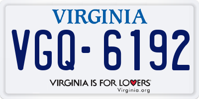 VA license plate VGQ6192
