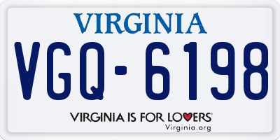 VA license plate VGQ6198