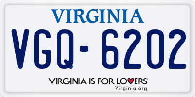 VA license plate VGQ6202