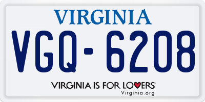 VA license plate VGQ6208