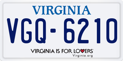 VA license plate VGQ6210