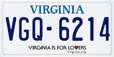 VA license plate VGQ6214
