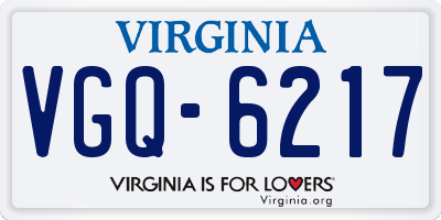 VA license plate VGQ6217