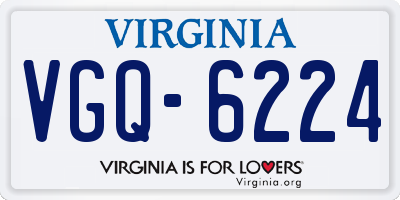 VA license plate VGQ6224